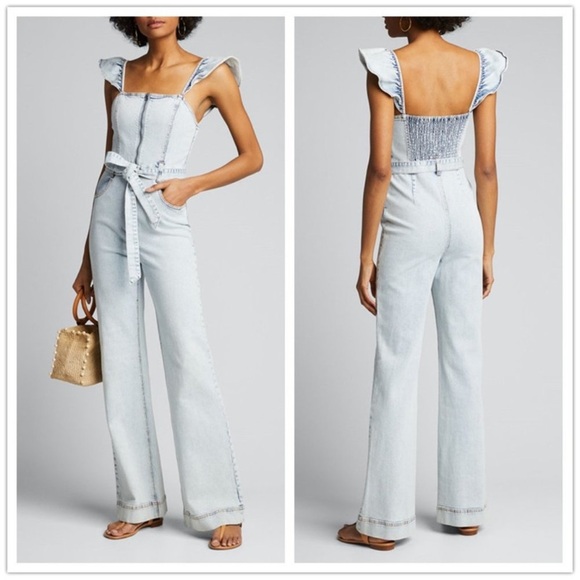 Alice + Olivia Pants - Alice + Olivia Gorgeous Flutter Sleeve Jumpsuit